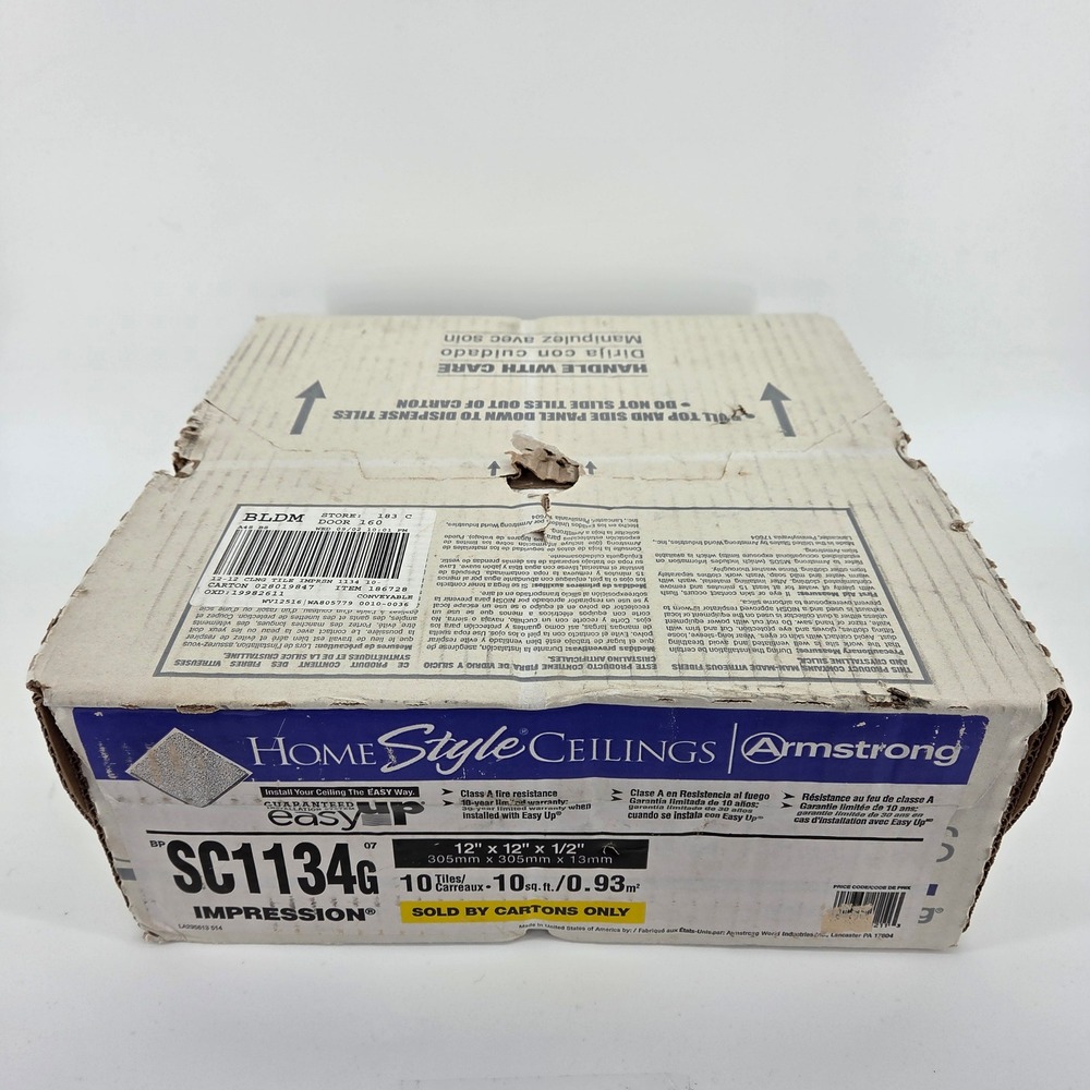 Armstrong SC1134G Impression 12x12 White Ceiling Tiles 10 Count 10 Sq Ft Box NIB